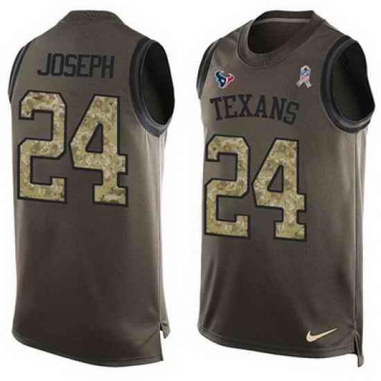 Nike Texans #24 Johnathan Joseph Green Mens Stitched NFL Limited Salute To Service Tank Top Jersey